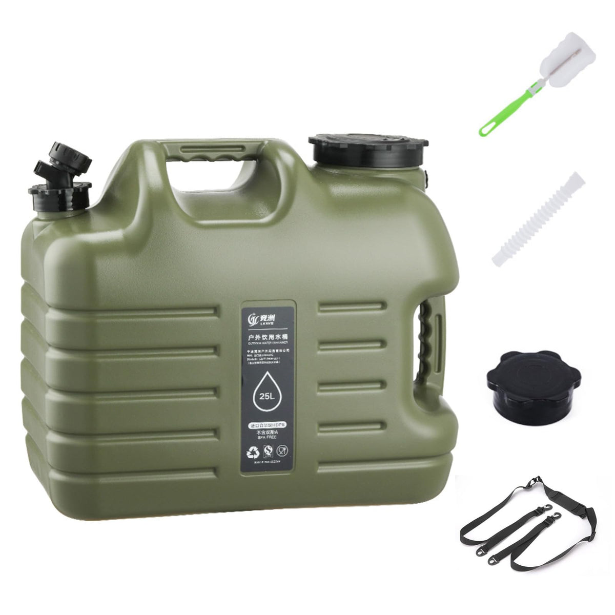 GOIMGN 6.6 gallon water jug with spigot enables controlled water pours on camping trips.