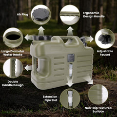 GOIMGN lightweight camping water jug is easy to carry on hikes and trips.