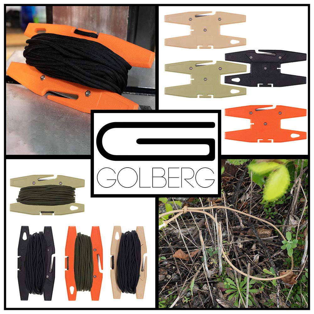 Golberg G compact paracord kit showing dimensions 6x3.125 inches