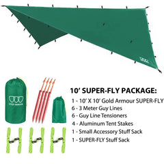 Gold Armour 33 tie-down loops enable secure anchoring in windy conditions.