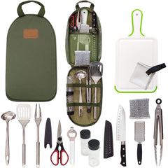 Gold Armour camp kitchen organizer front view showing compact utensil storage