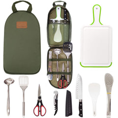 Gold Armour camp kitchen organizer pouch keeps utensils neat and protected.