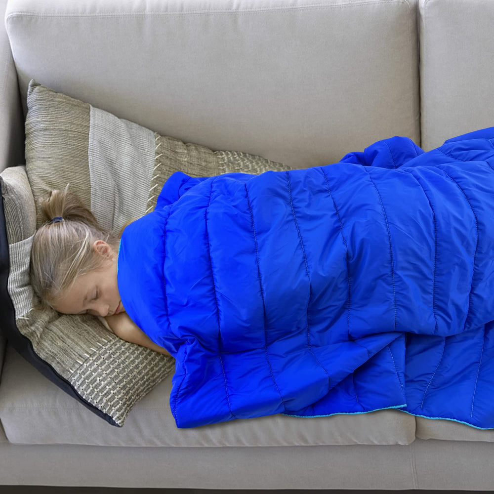 Gold Armour camping blanket blue suitable for stadium picnics and concerts under open skies.