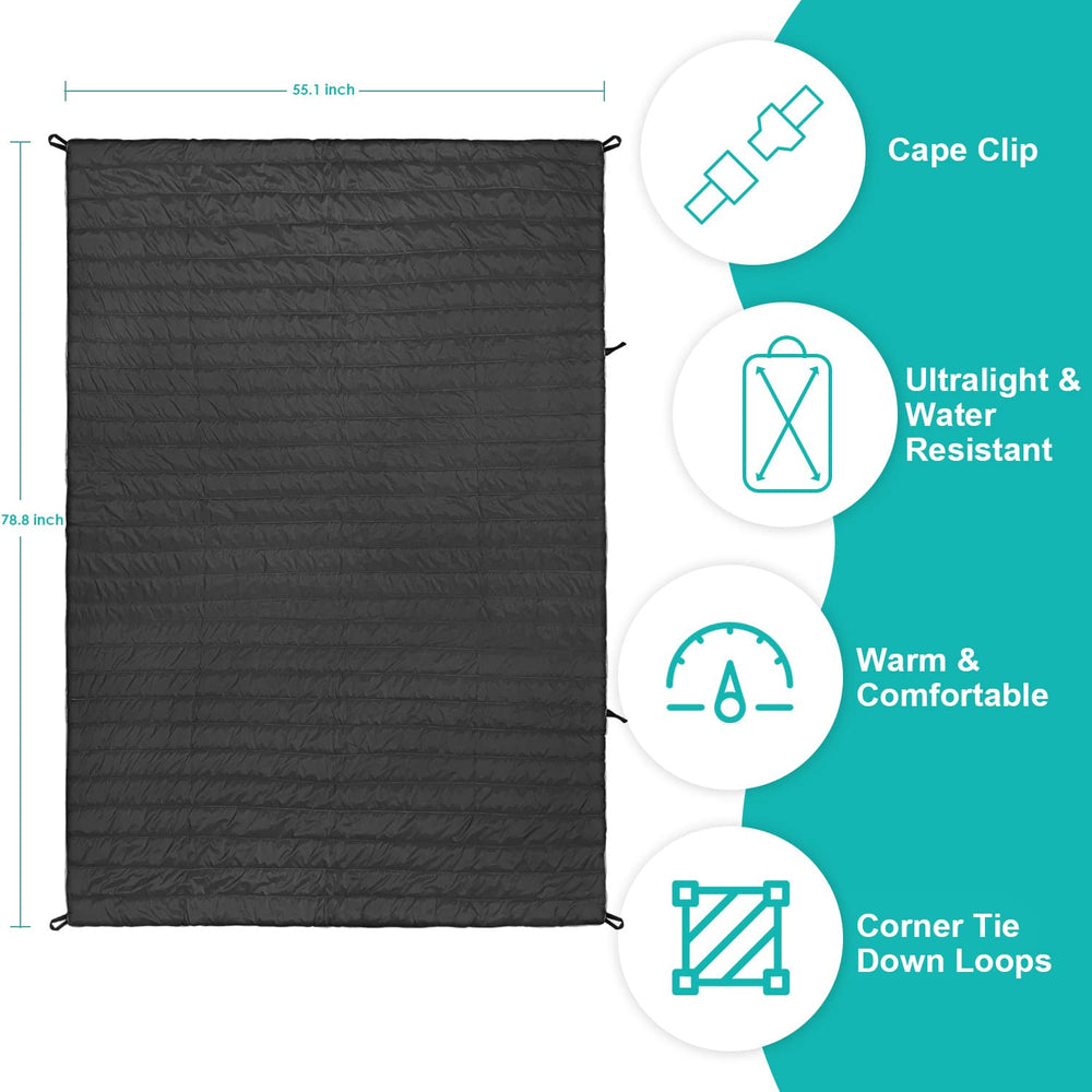 Gold Armour camping blanket weighs 1.6 pounds for easy backpacking.