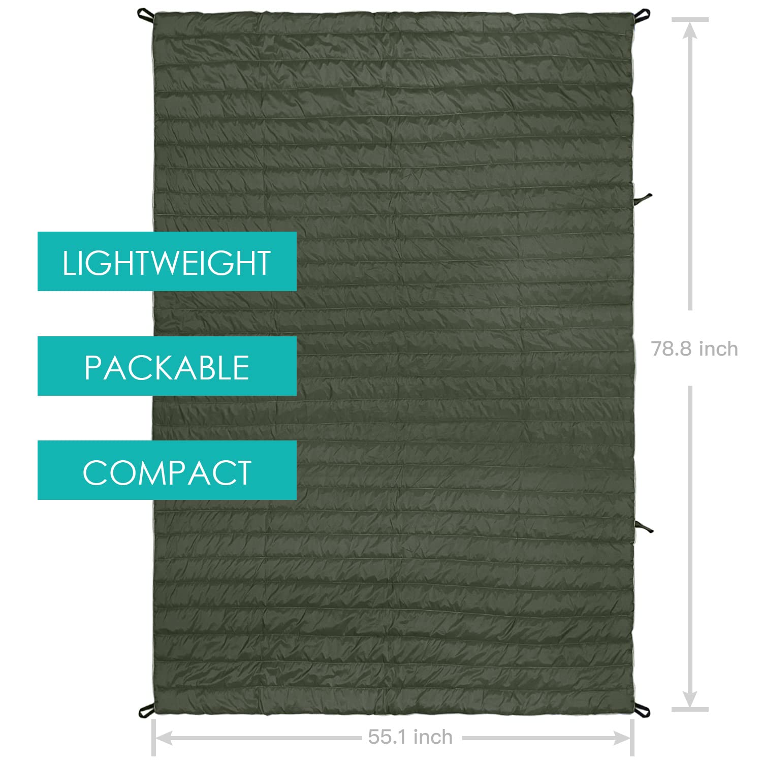 Gold Armour blanket laid out to 6.5x4.6 ft for versatile use.