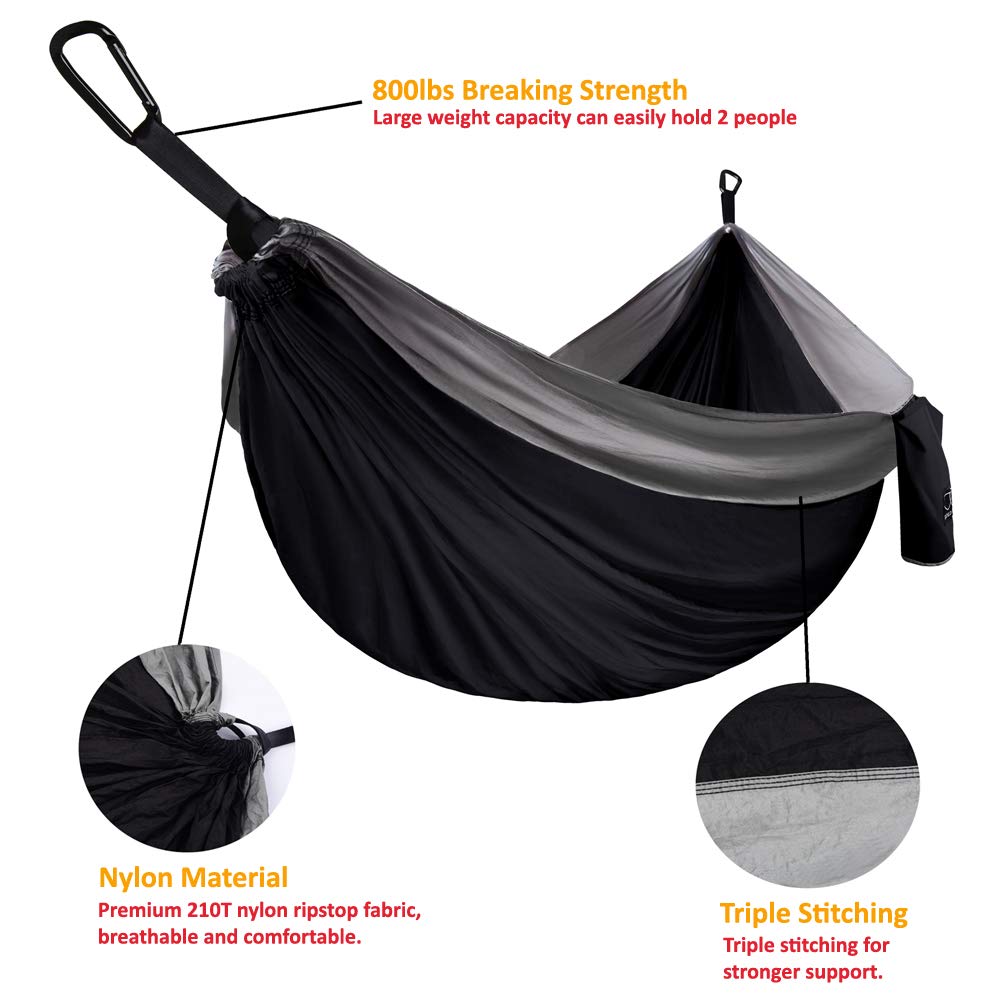Gold Armour camping hammock strap-system provides stable, quick setup outdoors.