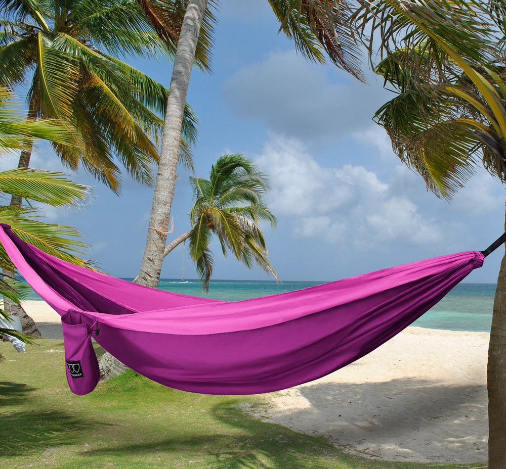 Gold Armour camping hammock ultralight compact folded shows travel-ready packing.