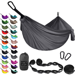 Gold Armour XL double camping hammock setup shows roomy comfort for two outdoors.