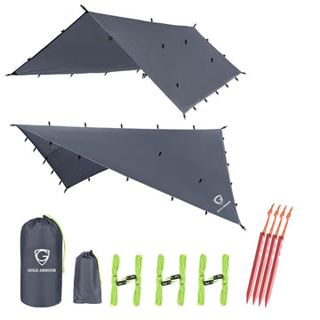 Gold Armour rainfly tarp hammock gray cover delivers reliable weather protection for camping.