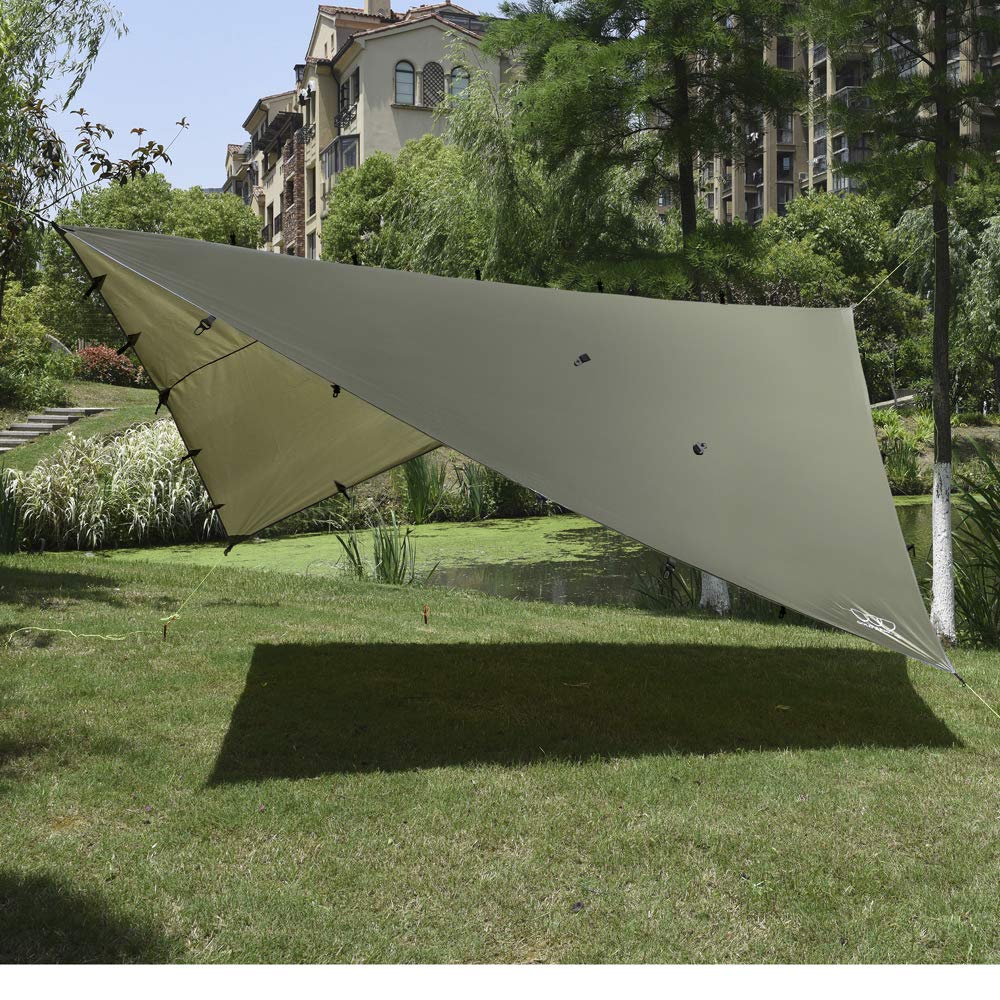 Gold Armour rainfly tarp hammock multi-use coverage provides versatile shelter for hammock, tent, or shade.