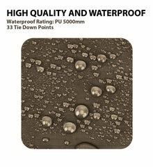 Gold Armour Rainfly Tarp Hammock demonstrates 5,000mm waterproof rating for all-weather protection.