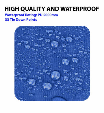 Gold Armour rainfly tarp setup blue demonstrates durable, compact shelter for camping.