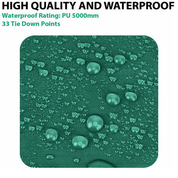 Gold Armour rainfly tarp tie-down loops demonstrate secure anchoring for quick setup.