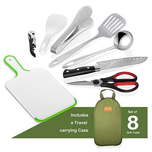 Gold Armour scissors with bottle opener for quick prep on trips.
