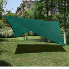 Gold Armour ultralight rainfly material highlights lightweight backpacking versatility.
