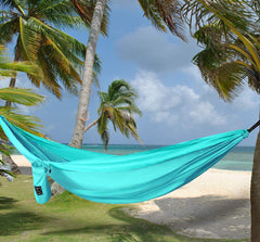 Gold Armour XL double hammock unfolded offers shared comfort for two people.