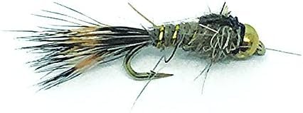Gold Bead Hares Ear Fly Pattern Nymph – 1 Dozen for Fly Fishing