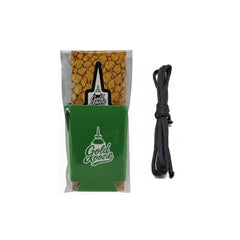 Gold Koozie snuffer bottle holder with paracord lanyard for customizable carry.