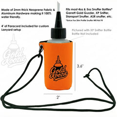 Gold Koozie with paracord for a customizable, ready-to-use lanyard.