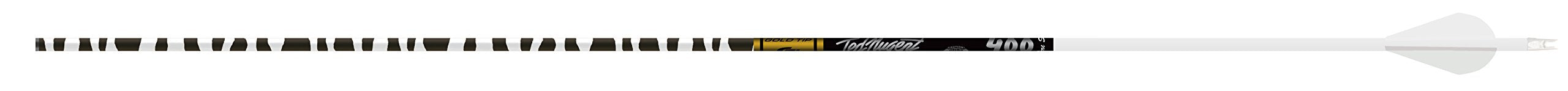 Gold Tip Ted Nugent arrows with Raptor vanes in white enable stable, consistent flight.