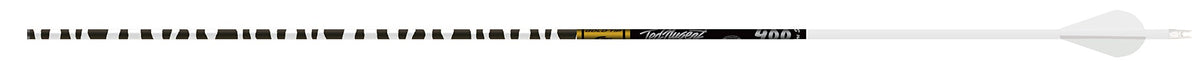 Gold Tip Ted Nugent arrows with Raptor vanes in white enable stable, consistent flight.