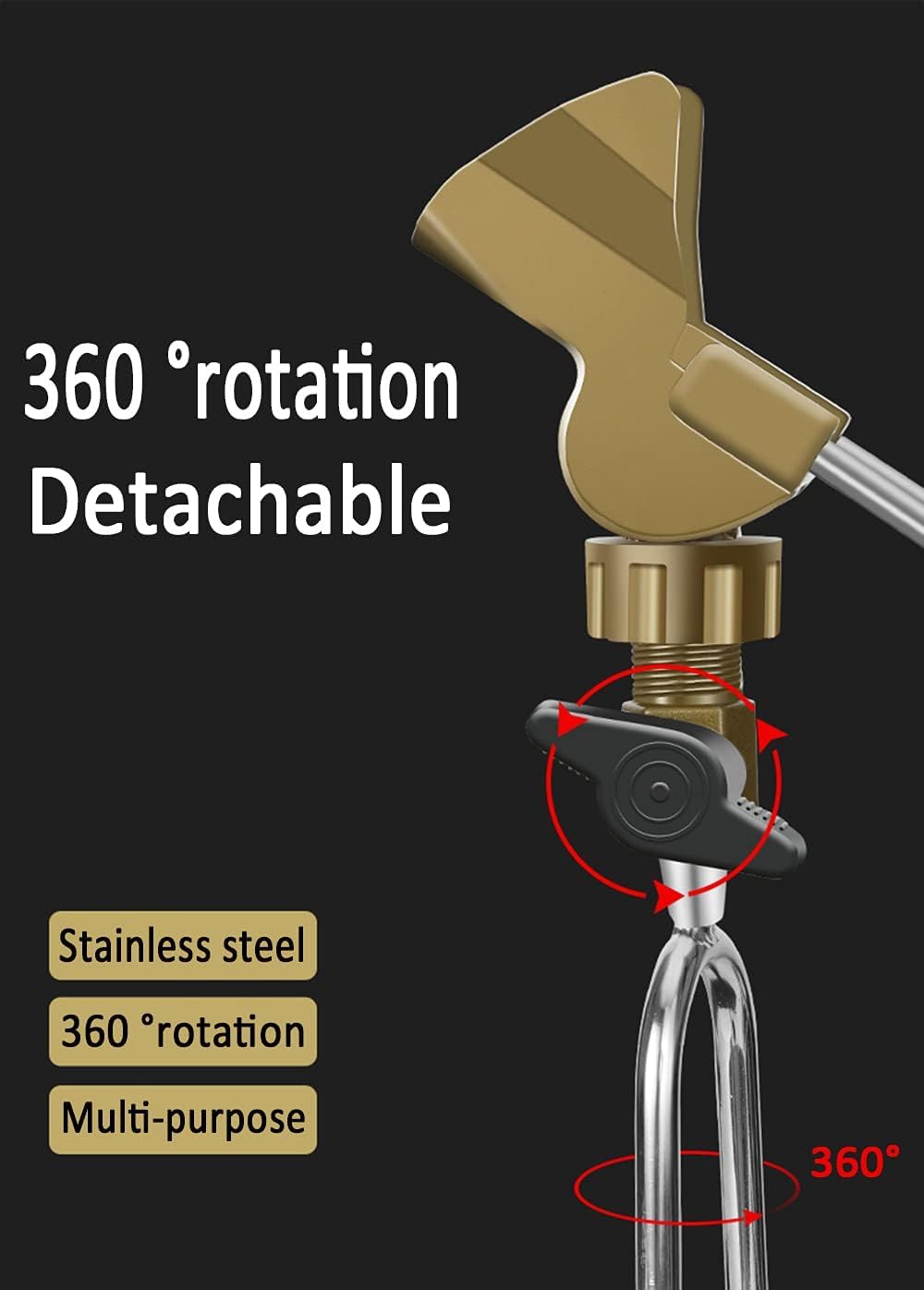 Package includes 2 stainless steel rod holders