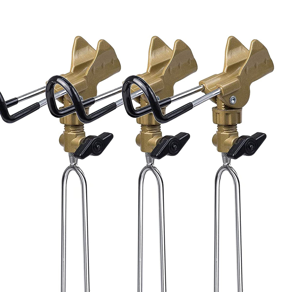 GOLDEAL 3-Pack Fishing Rod Holders - stainless steel, silver and yellow