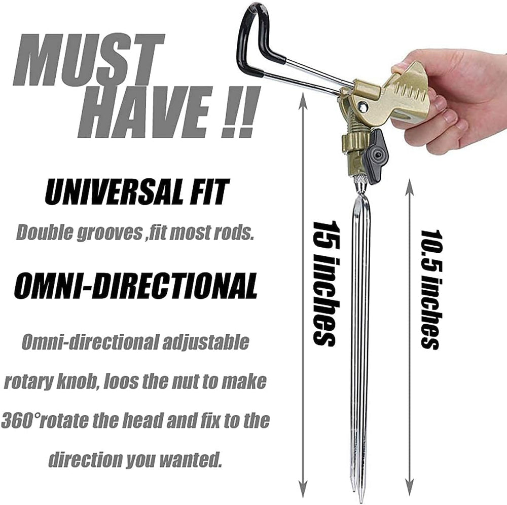 Vertical adjustment up to 130 degrees on rod holder