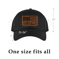 Back view showing mesh back on Golden Associate fishing trucker hat