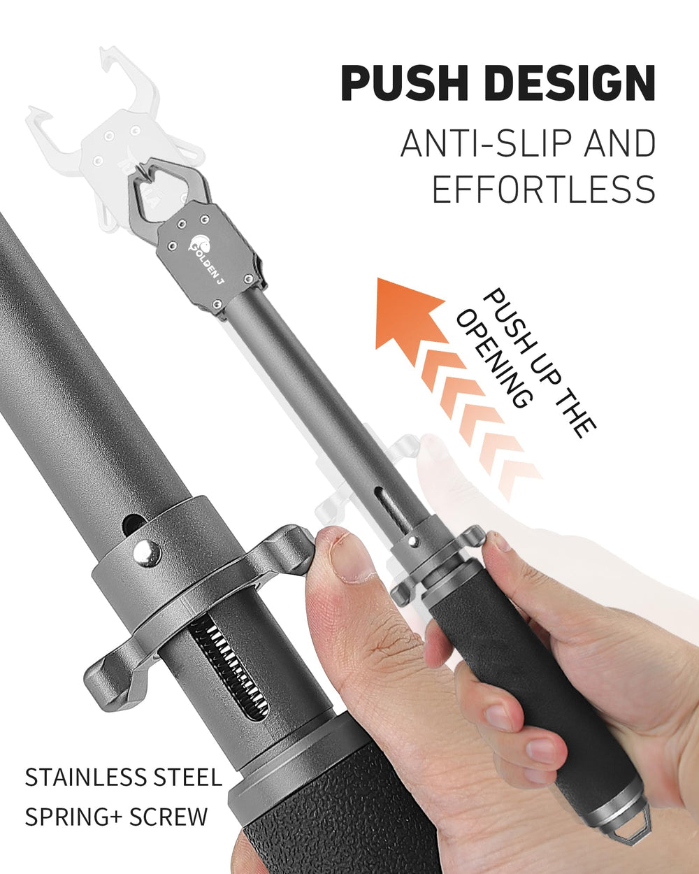 Lightweight 13oz design of GOLDEN J supports easy one-handed operation