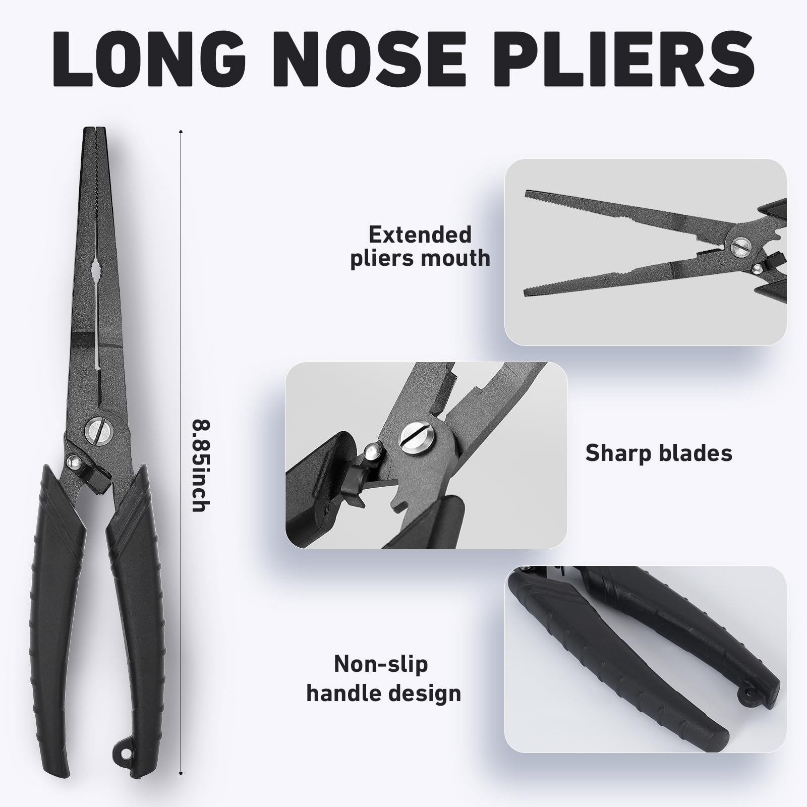 Pliers materials: stainless steel with PTFE coating for corrosion resistance