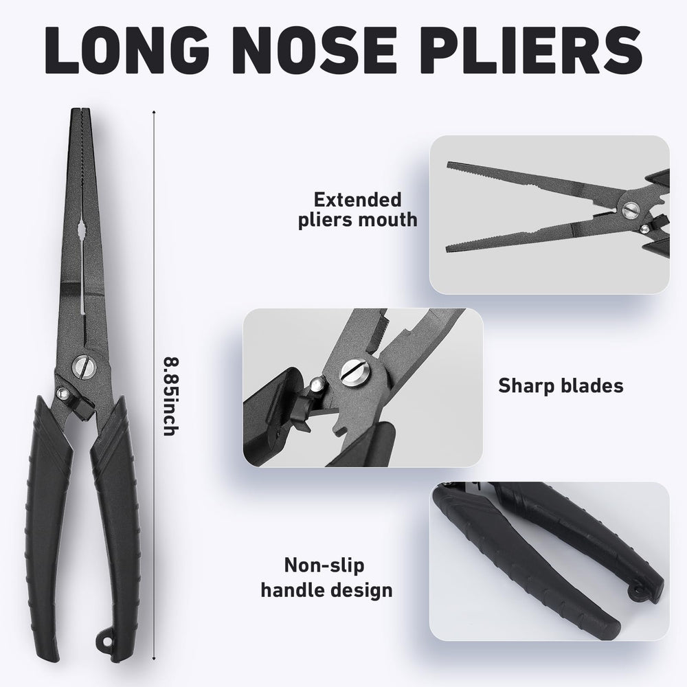 Pliers materials: stainless steel with PTFE coating for corrosion resistance