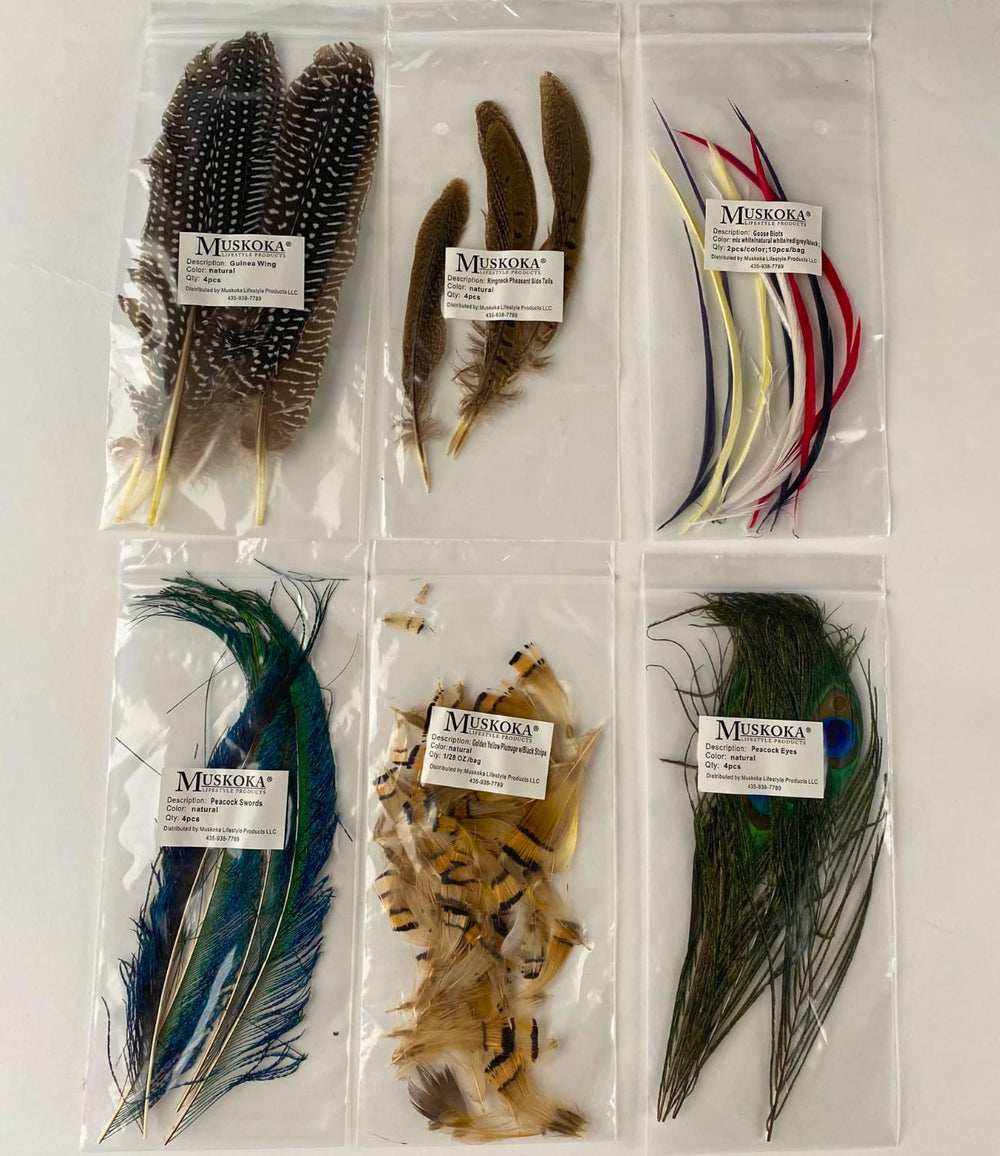 Golden rooster feather tippet for flies