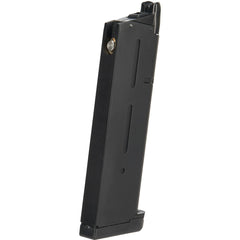 GoldenBall Army Armament 25rd 1911 GBB magazine, close-up detailing durable metal build.