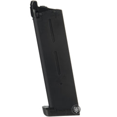 GoldenBall Army Armament 25rd 1911 GBB magazine installed in pistol for smooth feeding.