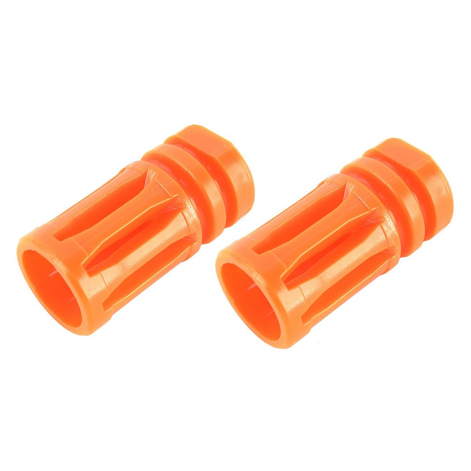 GoldenBall Eagle airsoft M4 orange-tip muzzle device with ccw 14mm threading for easy installation.