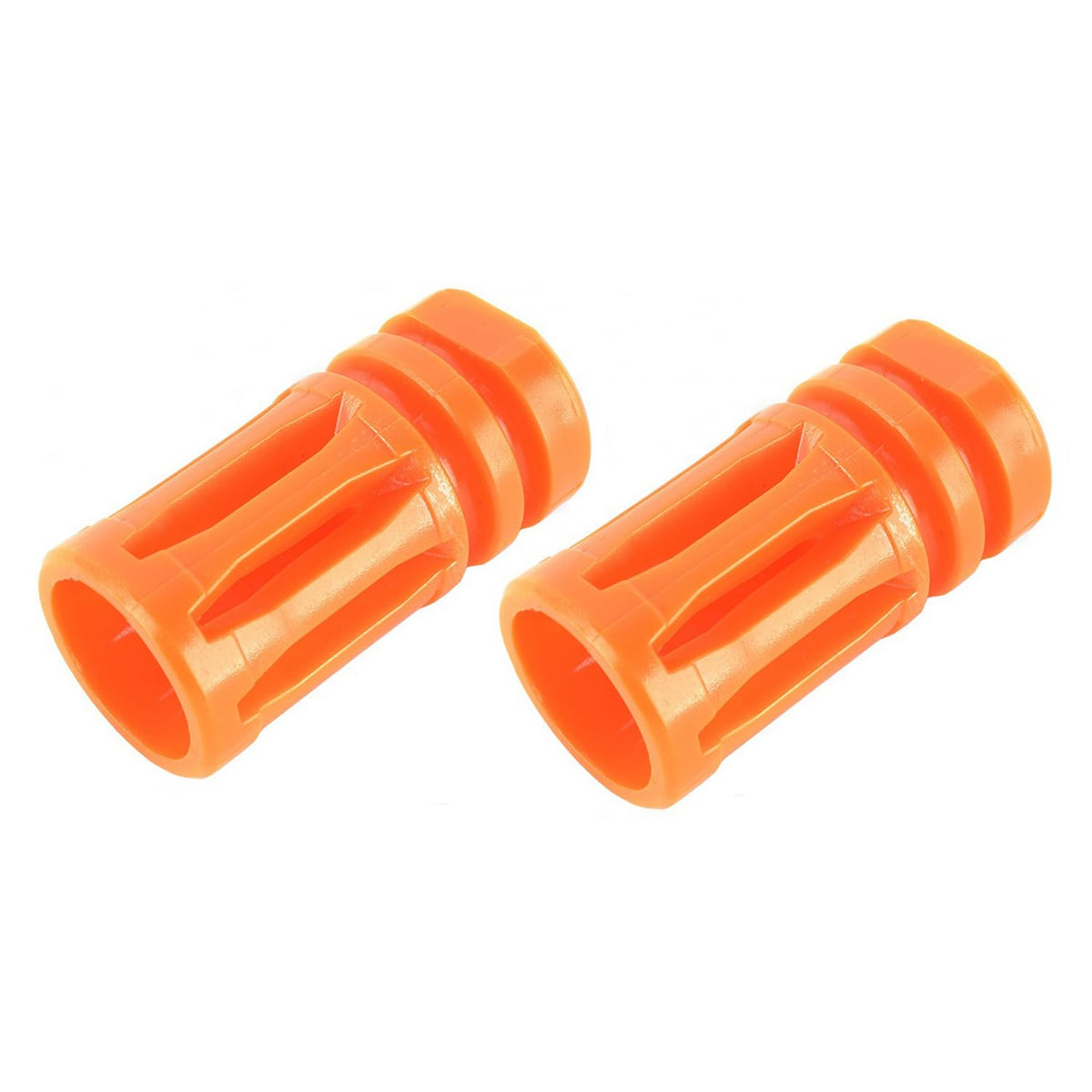 GoldenBall Eagle airsoft M4 orange-tip muzzle device with ccw 14mm threading for easy installation.