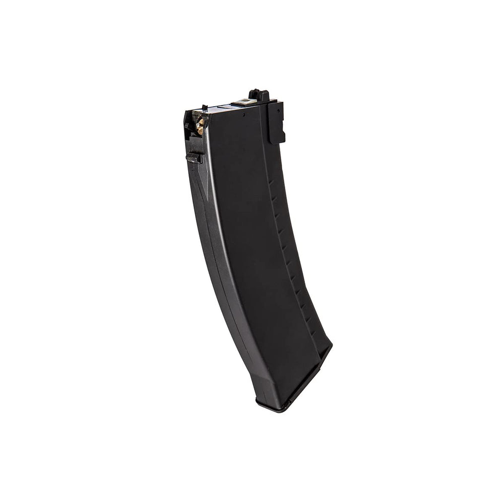 GoldenBall Well G74 AK74 CO2 magazine in hand highlighting ergonomic grip and handling.