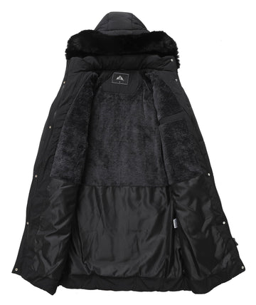GOLDLADIES winter coat fur trim close-up adds stylish warmth