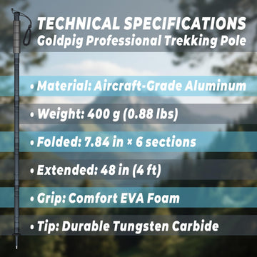 GoldPig trail-use image depicts reliable support across trails and snowy paths