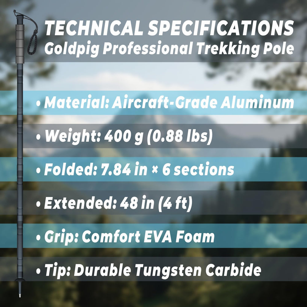 GoldPig trail-use image depicts reliable support across trails and snowy paths