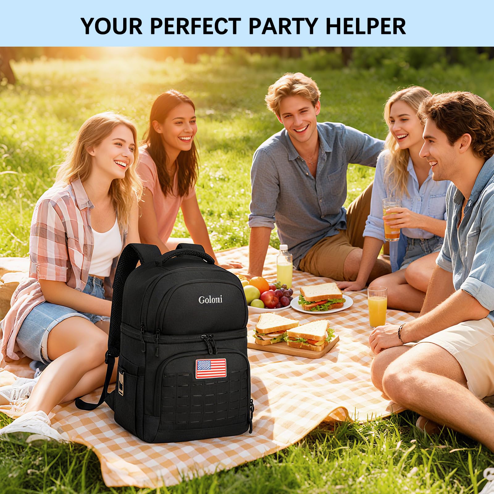 Goloni cooler backpack outdoor-adventure-ready design supports versatile outings.