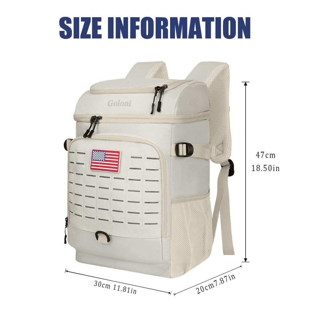 Goloni cooler backpack side pockets organize essentials during day trips.