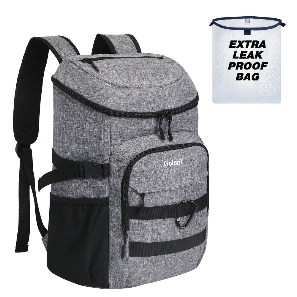 Goloni Upgraded Cooler Backpack 24 Cans front view showing compact capacity for all-day outings