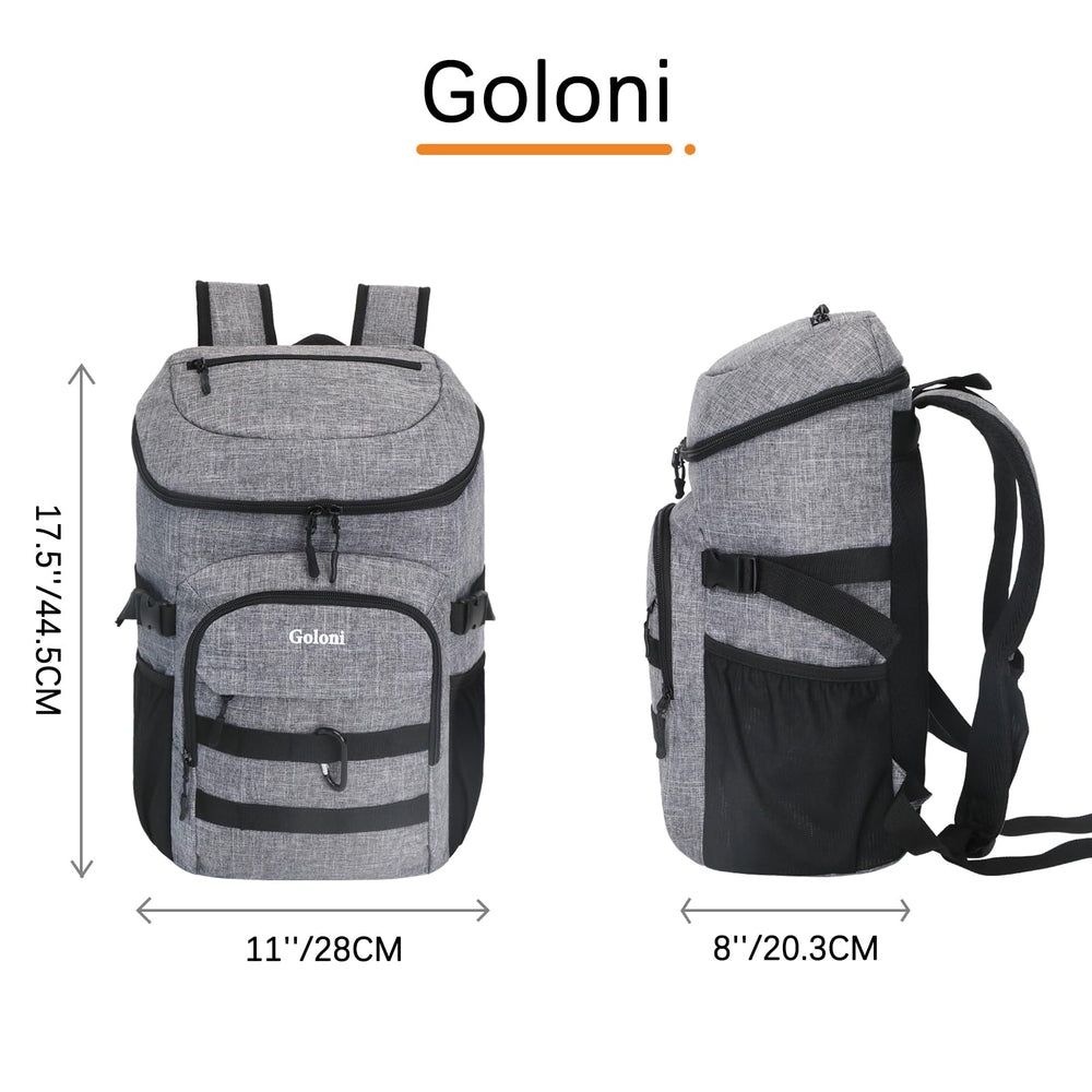 Goloni Upgraded Cooler Backpack 24 Cans interior layout organized space for drinks and snacks