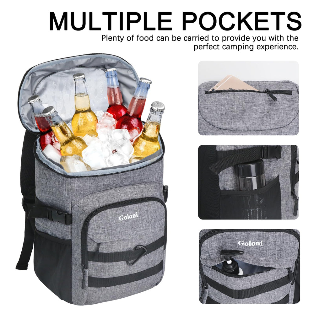 Goloni Upgraded Cooler Backpack 24 Cans waterproof fabric protects gear during rain or splashes