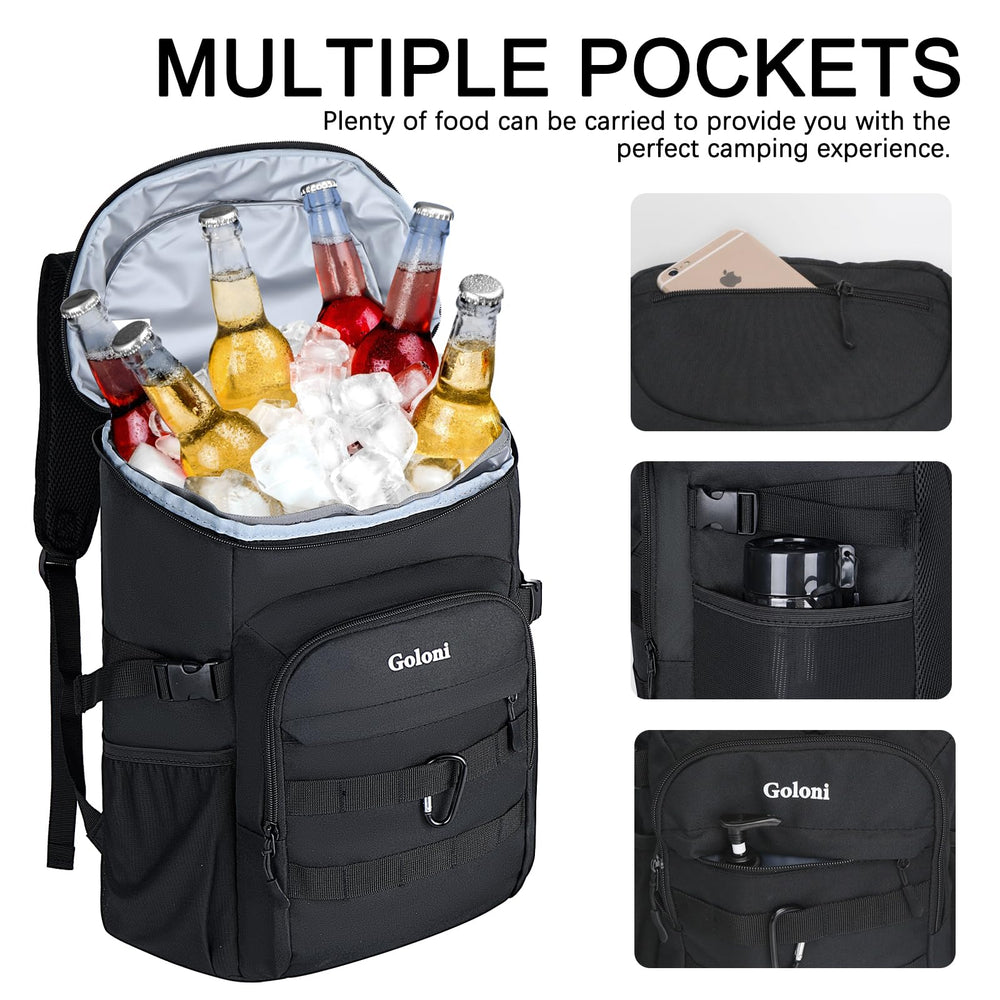 Goloni Upgraded Cooler Backpack padded shoulder straps provide comfortable carrying