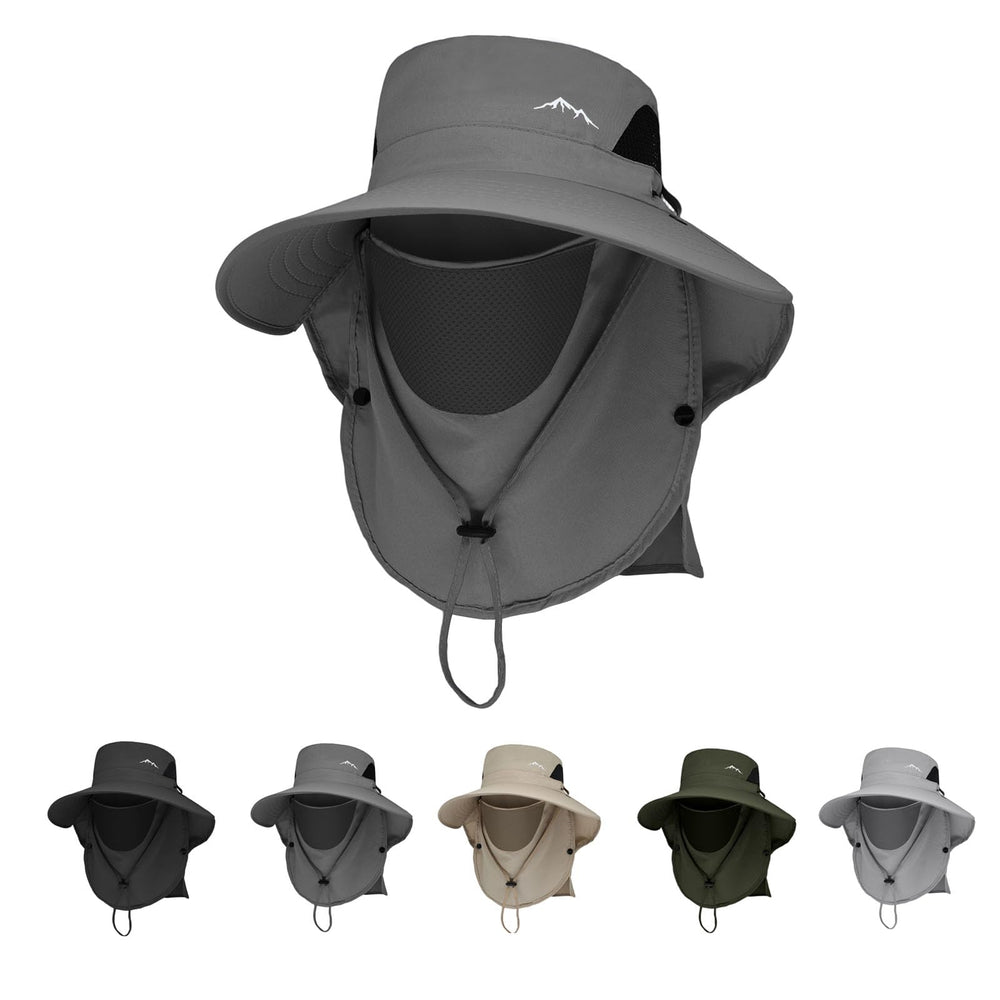 Gomehone men's bucket hat front view with wide brim for sun protection.