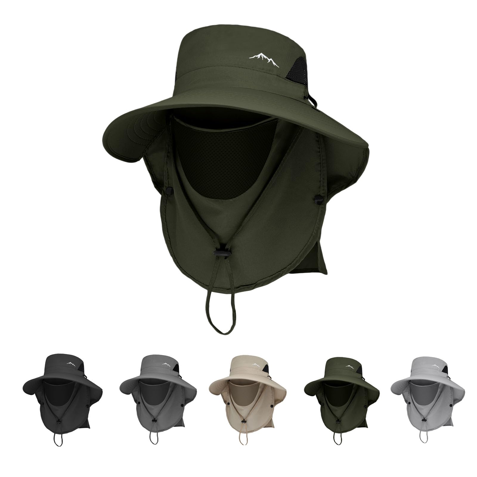 Gomehone men's bucket hat with neck flap in green offers UPF 50+ protection.