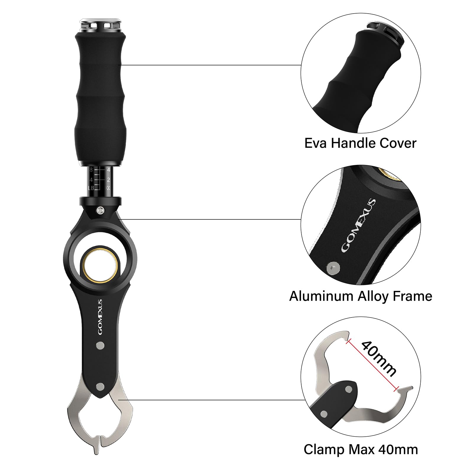 GOMEXUS 360-degree rotation handle enables smooth handling during fights.